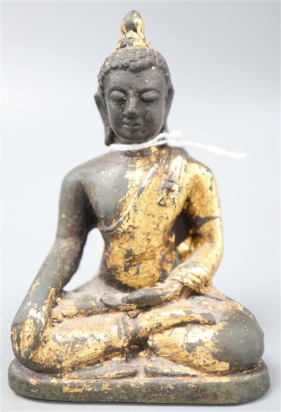 A small Chinese gilt bronze Buddha, height 10cm